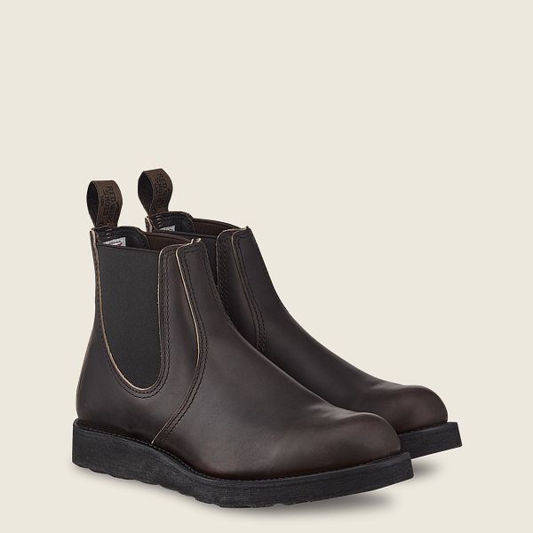 レッド ウィング(Red Wing) Classic Chelsea - 6インチのハーネスレザー ブーツ メンズ エボニー JP62914